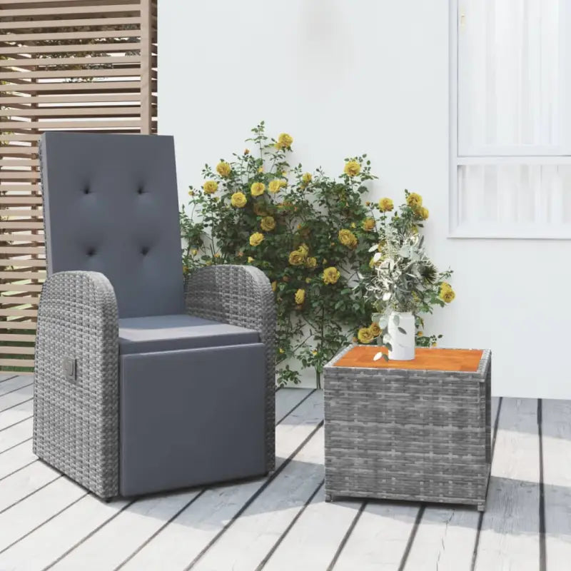 Elegante tuinset met poly rattan en materiaal vulling voor optimaal comfort - Fauteuil + tafel - Tuinsets