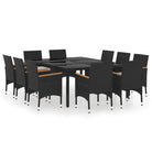 Elegante tuinset met poly rattan en stevige stalen frames - Tuinsets