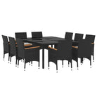 Elegante tuinset met poly rattan en stevige stalen frames - Tuinsets