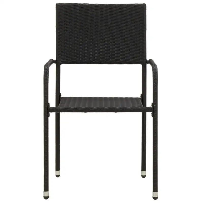 Elegante tuinset met waterdicht PE-rattan en massief acaciahout - Zwart - Tuinsets