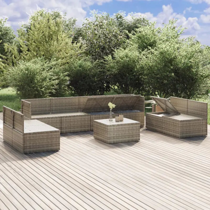 Elegante tuinset met waterdichte zak en comfortabele afmetingen kussen - 6x midden + 2x hoek + Tafel - Tuinsets
