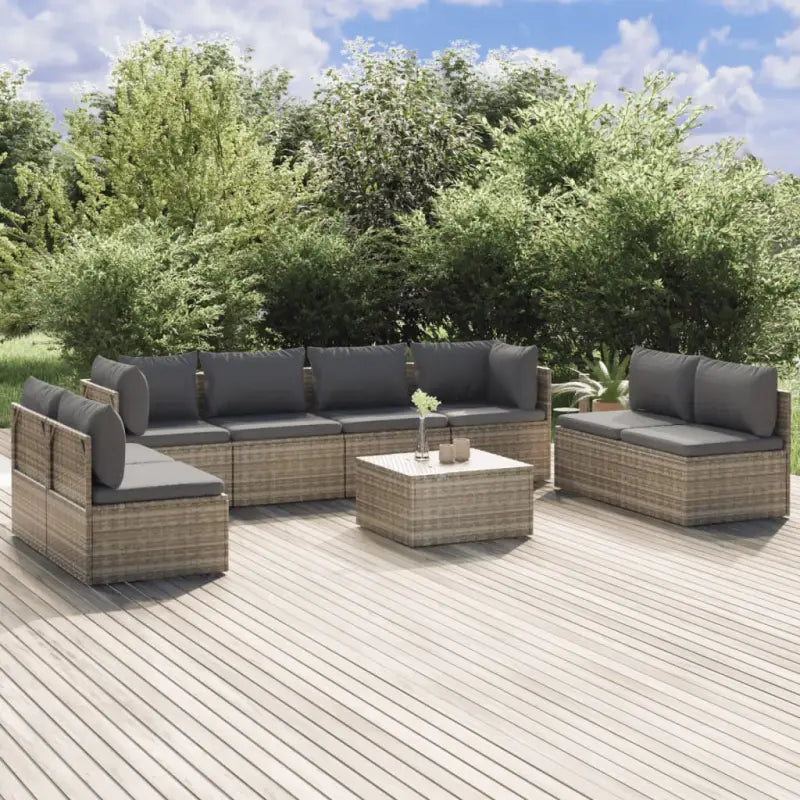 Elegante tuinset met waterdichte zak en comfortabele afmetingen kussen - 6x midden + 2x hoek + Tafel - Tuinsets