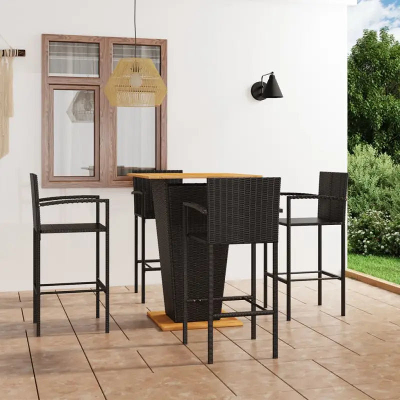 Elegante tuinset met zwart materiaal en gepoedercoat staal - Zwart - Tuinsets