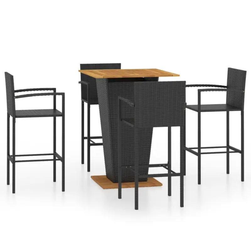 Elegante tuinset met zwart materiaal en gepoedercoat staal - Tuinsets