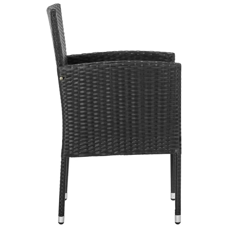 Elegante tuinset met zwart materiaal en poly rattan voor binnen en buiten - Tuinsets