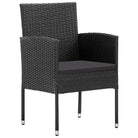 Elegante tuinset met zwart materiaal en poly rattan voor binnen en buiten - Tuinsets