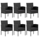 Elegante tuinset met zwart materiaal poly rattan en gehard glas - Tuinsets