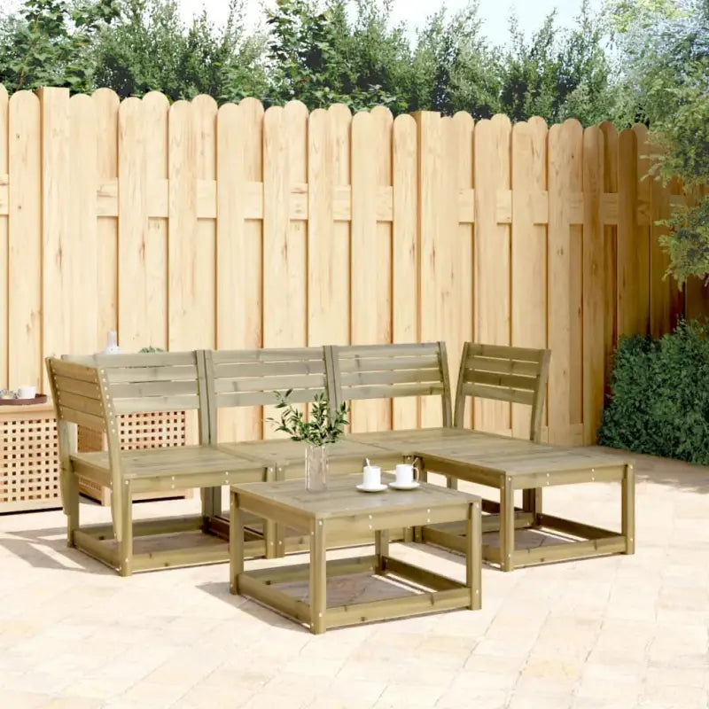 Elegante tuinset van geïmpregneerd grenenhout voor ontspanning - Tuinsets
