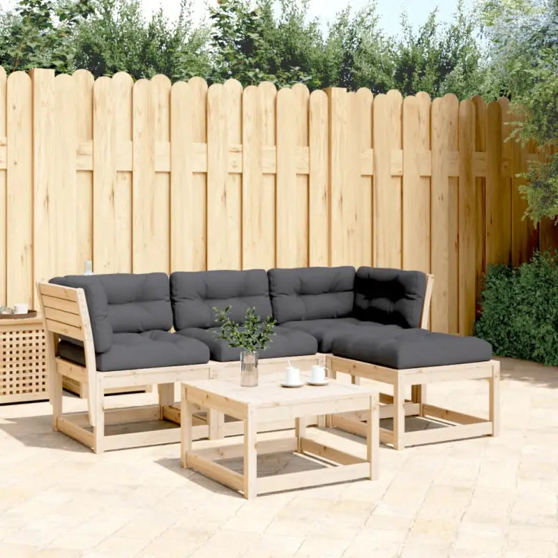 Elegante tuinset van geïmpregneerd grenenhout voor ontspanning - Natuurlijk grenenhout / Ja - Tuinsets