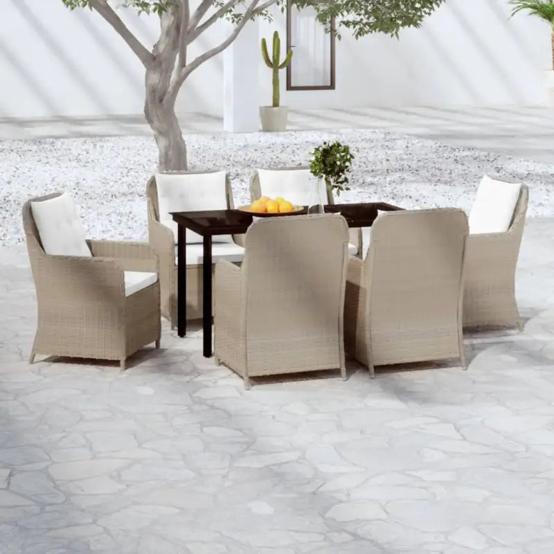 Elegante tuinset van gepoedercoat staal voor buitengebruik - Bruin / 140 cm tafellengte - Tuinsets