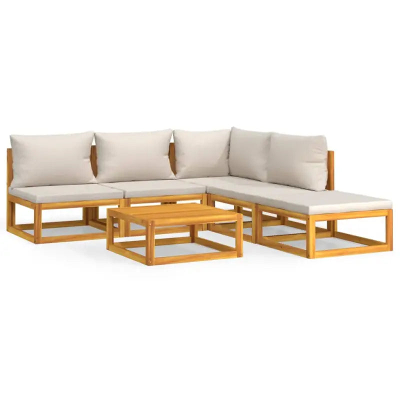 Elegante tuinset van massief acaciahout met comfortabele afmetingen rugkussen - Tuinsets