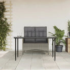 Elegante tuinset van poly rattan met gehard glas en gepoedercoat staal - 140 cm tafellengte / Bank + Tafel - Tuinsets