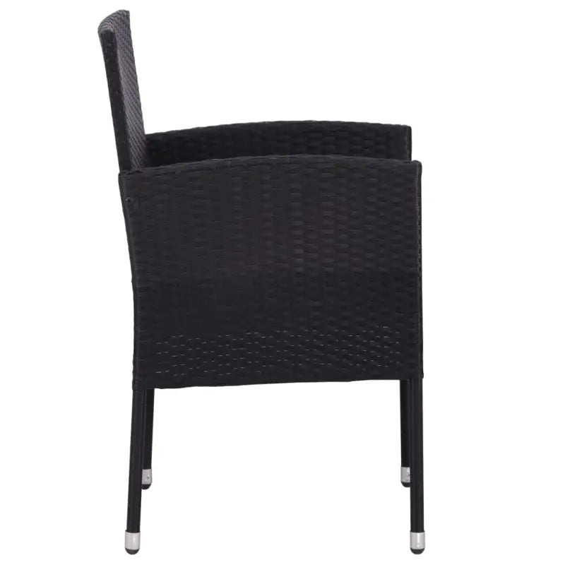 Elegante tuinset van poly rattan met gehard glas in zwart materiaal - Tuinsets