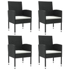 Elegante tuinset van poly rattan met gehard glas in zwart materiaal - Tuinsets