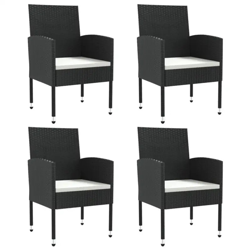 Elegante tuinset van poly rattan met gehard glas in zwart materiaal - Tuinsets