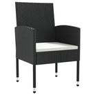 Elegante tuinset van poly rattan met gehard glas in zwart materiaal - Tuinsets