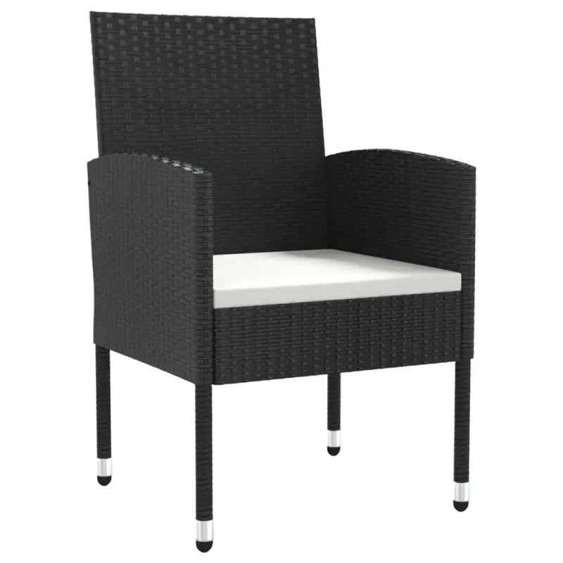 Elegante tuinset van poly rattan met gehard glas in zwart materiaal - Tuinsets