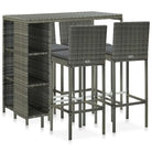 Elegante tuinset van poly rattan voor buitengebruik - Grijs - Tuinsets