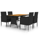 Elegante tuinset van waterdicht PE-rattan en massief acaciahout - Zwart - Tuinsets