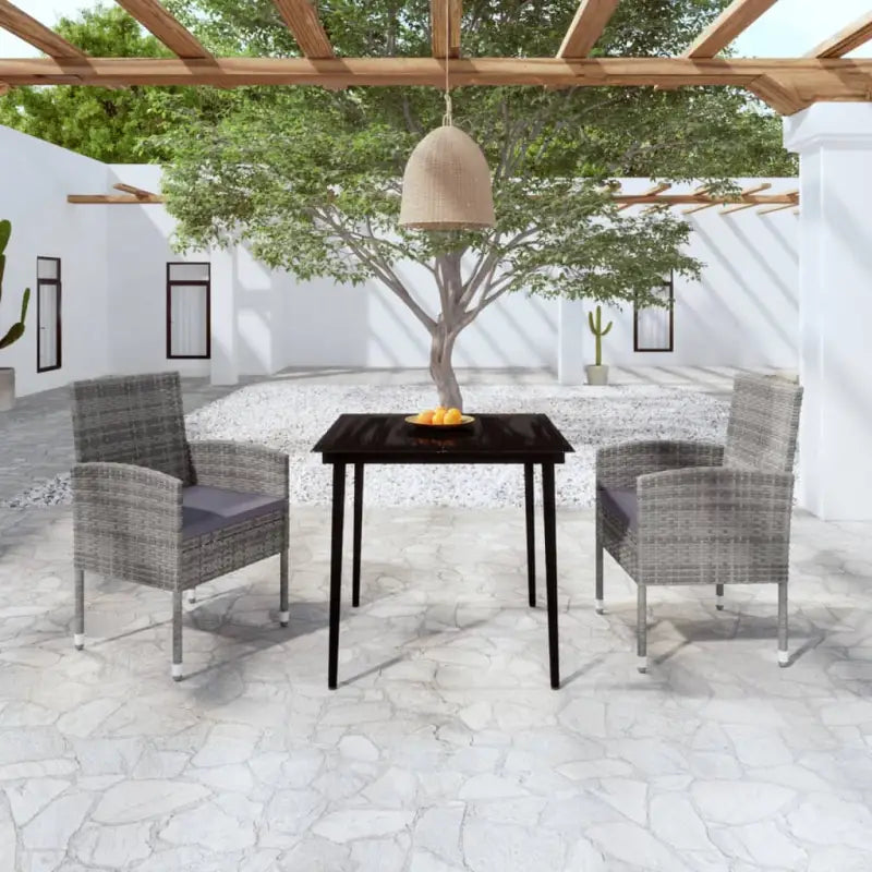 Elegante Tuinset voor Buiten met Stevige Stalen Constructie - Antraciet / 80 cm tafellengte - Tuinsets