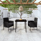 Elegante Tuinset voor Buiten met Stevige Stalen Constructie - Zwart en grijs / 80 cm tafellengte - Tuinsets