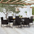 Elegante Tuinset voor Buiten met Stevige Stalen Constructie - Zwart en grijs / 200 cm tafellengte - Tuinsets