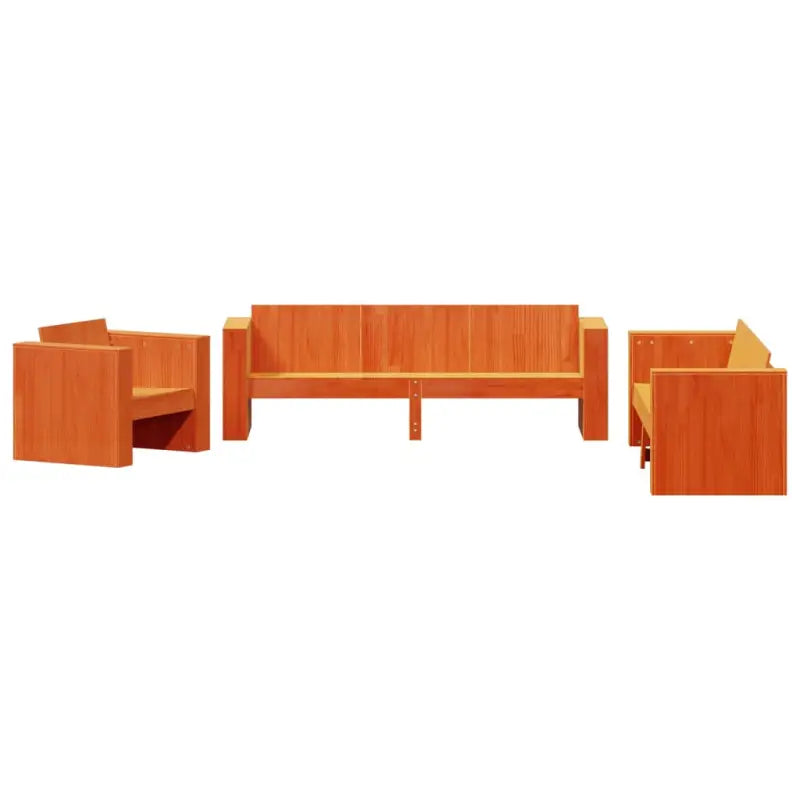 Elegante tuinsets van massief grenenhout met wasbruin materiaal - Tuinsets