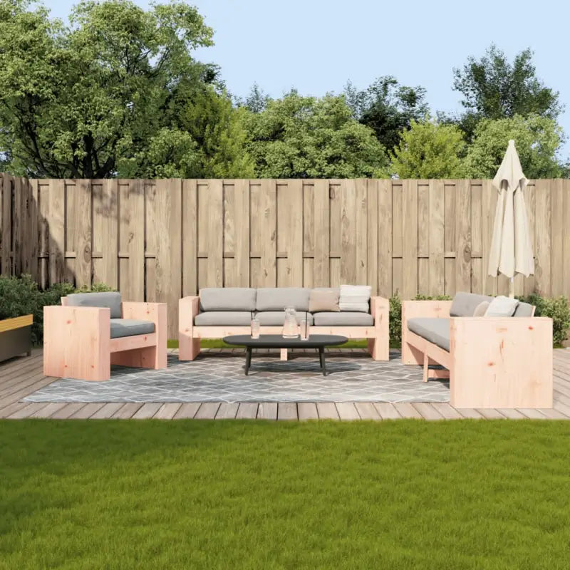 Elegante tuinsets van massief grenenhout met wasbruin materiaal - Naturel geïmpregneerd / 189 x 60 x 62 cm - Tuinsets