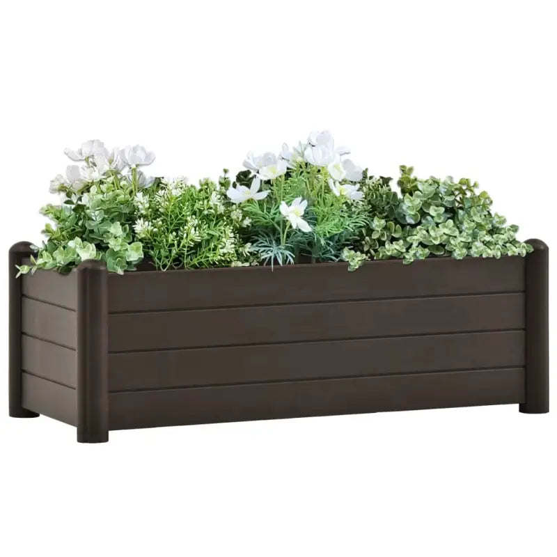 Elegante verhoogde plantenbak voor binnen en buiten - Mokka / 100 x 43 x 35 cm / 1 - Bloempotten & plantenbakken