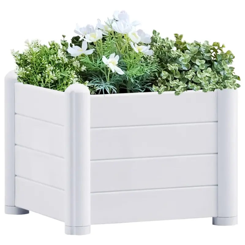 Elegante verhoogde plantenbak voor binnen en buiten - Wit / 43 x 43 x 35 cm / 1 - Bloempotten & plantenbakken