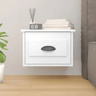 Elegante wandgemonteerde nachtkastje in grijs sonoma eiken design - Hoogglans wit / 1 - Nachtkastjes