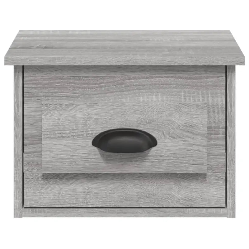 Elegante wandgemonteerde nachtkastje in grijs sonoma eiken design - Nachtkastjes