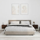 Elegante wandgemonteerde nachtkastje in grijs sonoma eiken design - Gerookt eiken / 2 - Nachtkastjes