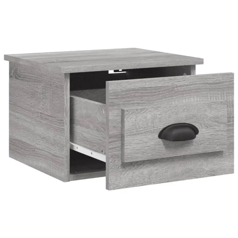 Elegante wandgemonteerde nachtkastje in grijs sonoma eiken design - Nachtkastjes