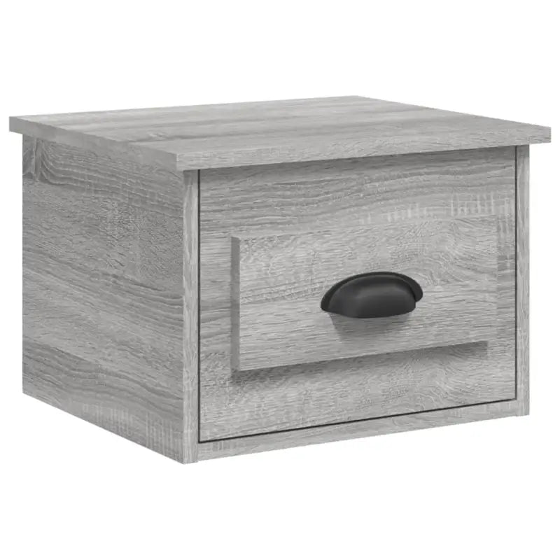 Elegante wandgemonteerde nachtkastje in grijs sonoma eiken design - Nachtkastjes