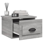 Elegante wandgemonteerde nachtkastje in grijs sonoma eiken design - Nachtkastjes