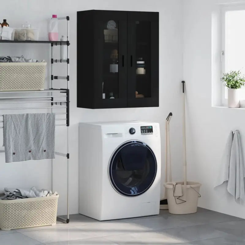 Elegante wandkast van bewerkt hout met duurzaam en stabiel ontwerp - Zwart / 1 - Dressoirs & buffetkasten