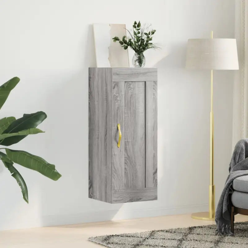 Elegante wandkast van bewerkt hout met tijdloos ontwerp - Grijs sonoma / 1 - Dressoirs & buffetkasten