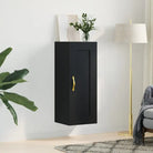 Elegante wandkast van bewerkt hout met tijdloos ontwerp - Zwart / 1 - Dressoirs & buffetkasten