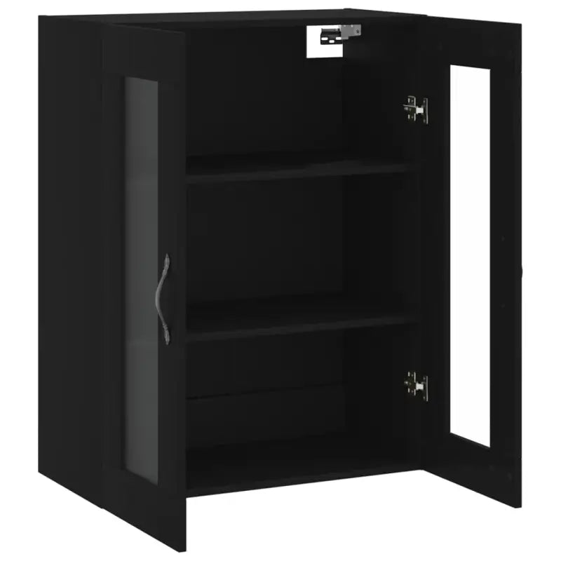 Elegante wandkast van bewerkt hout met tijdloos ontwerp - Zwart / 1 - Dressoirs & buffetkasten