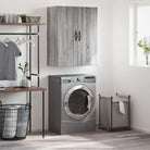 Elegante wandkast van bewerkt hout voor een tijdloze interieurstijl - Grijs sonoma / 1 - Dressoirs & buffetkasten