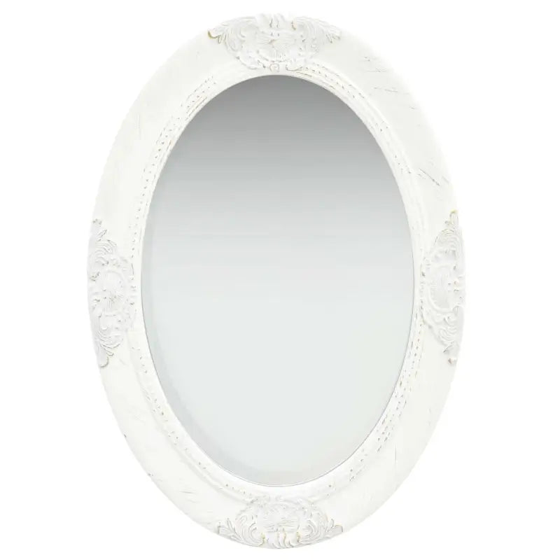 Elegante wandspiegel met antiek barok houten frame - Wit / 50 x 70 cm / 1 - Spiegels