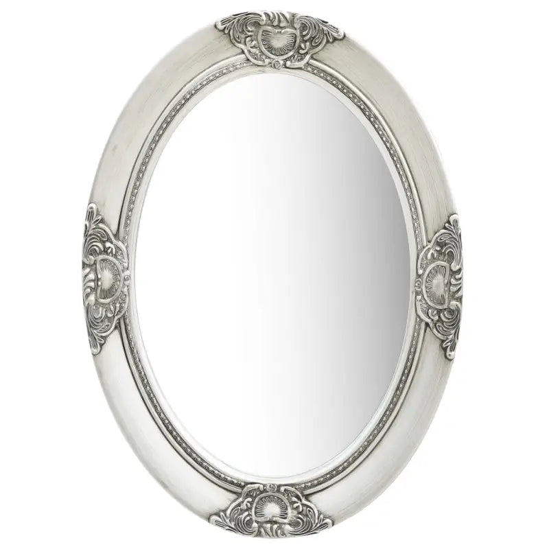 Elegante wandspiegel met antiek barok houten frame - Zilver / 50 x 70 cm / 1 - Spiegels