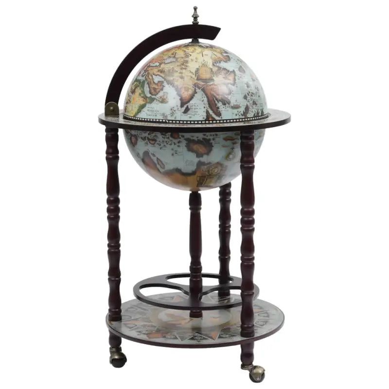 Elegante wereldbol wijnkast voor meerdere flessen en glazen - Blauw en bruin / 1 - Wijnkasten & drankkasten
