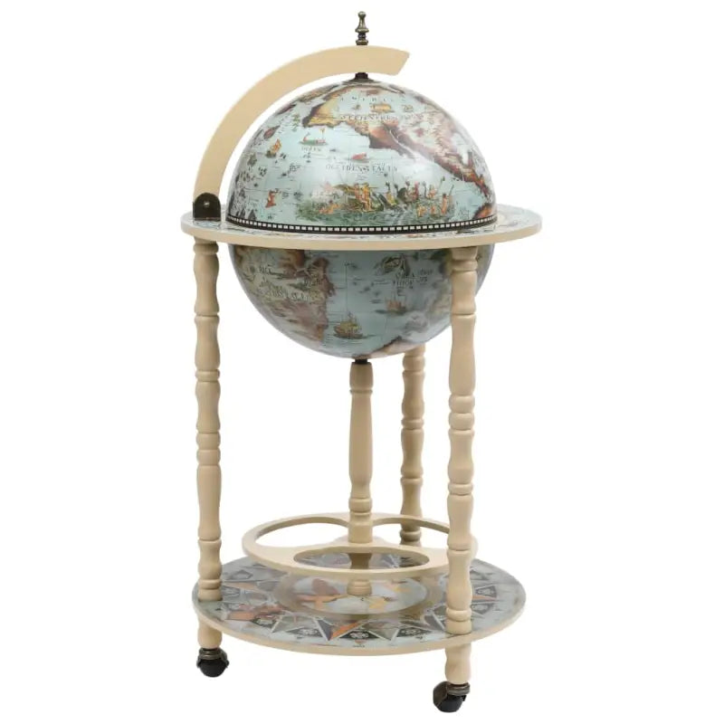 Elegante wereldbol wijnkast voor meerdere flessen en glazen - Blauw en wit / 1 - Wijnkasten & drankkasten