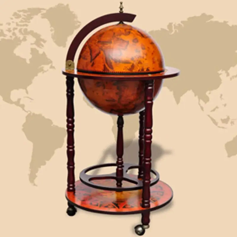 Elegante wereldbol wijnkast voor meerdere flessen en glazen - Bruin / 1 - Wijnkasten & drankkasten