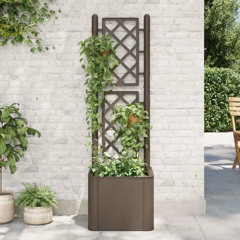 Elegante zelfwatergevende bloempotten en plantenbakken - Mokka / 43 x 43 x 142 cm / 1 - Bloempotten & plantenbakken