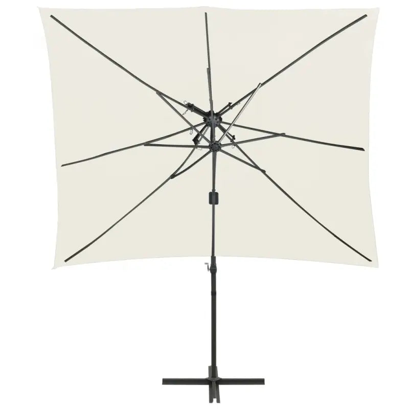 Elegante zweefparasol met dubbel dak voor schaduw en UV-bescherming - Parasols en zonneschermen