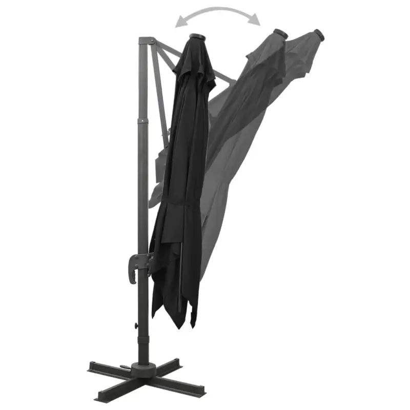 Elegante zweefparasol met LED-verlichting beschermt tegen zon en uv - Parasols en zonneschermen