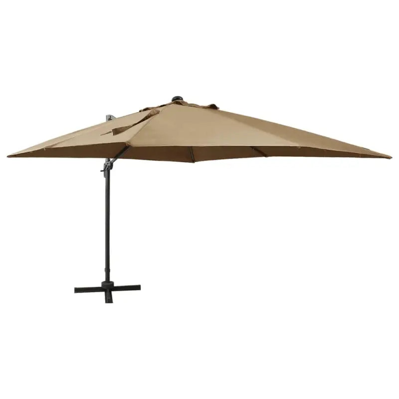 Elegante zweefparasol met LED-verlichting beschermt tegen zon en uv - Taupe / 1 - Parasols en zonneschermen